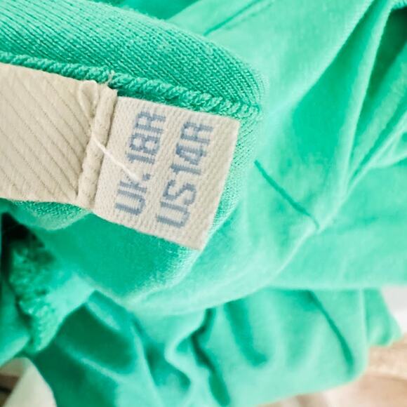 Boden Green Maxi Dress 14R Grosgrain Ribbon Detail V Neck Beachy Resort Whimsy - Picture 7 of 9